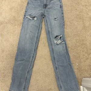PacSun Light Blue Distressed Straight Leg Jeans